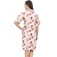 thumbnail image 3 of Bimba Women Floral Print Peach Sleepshirt Short Sleeve Nightwear With Pockets - 22, 3 of 5