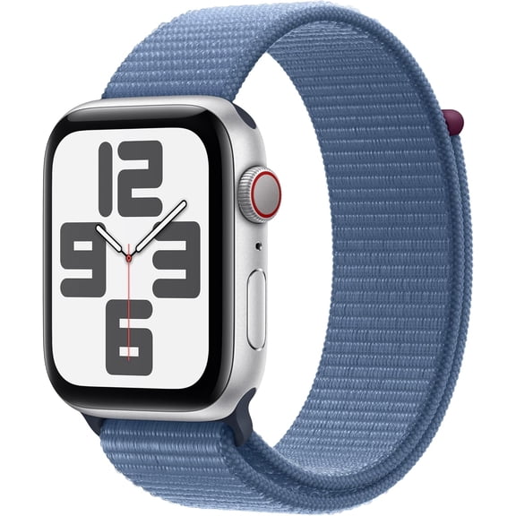 Pre-Owned Restored Apple Watch SE (2nd Gen) [GPS   Cellular] Smartwatch with 40mm Silver Aluminum Case with Blue Cloud Sport Loop. Fitness & Sleep Tracker, Crash Detection, Heart Rate Monitor