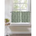 thumbnail image 4 of Dark Green Botanical 2 Panel Kitchen Curtains for Small Windows, Pastoral Elegant Spring Floral Bathroom Tier Curtain, Short Window Treatment for Bedroom/Living Room 55"x36", 4 of 6