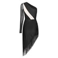 thumbnail image 4 of Alvivi Womens Latin Salsa Samba Dance Tassel Fringed Dress Ballroom Dancewear Black S, 4 of 7