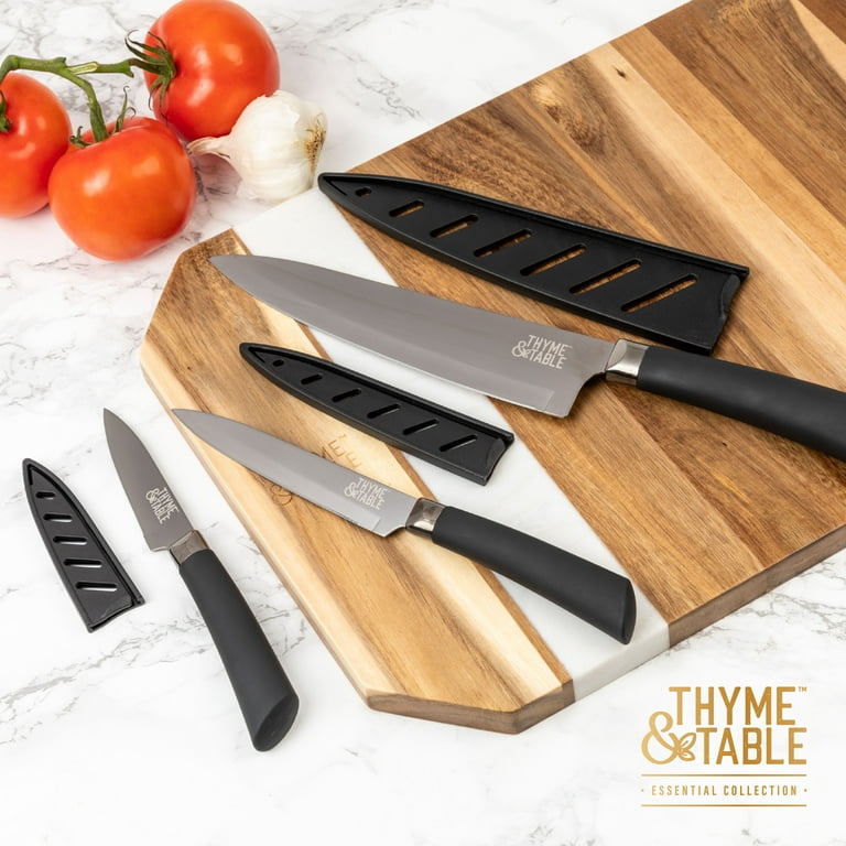 Thyme & Table 13-Piece Knife Block Set, Rainbow Blades