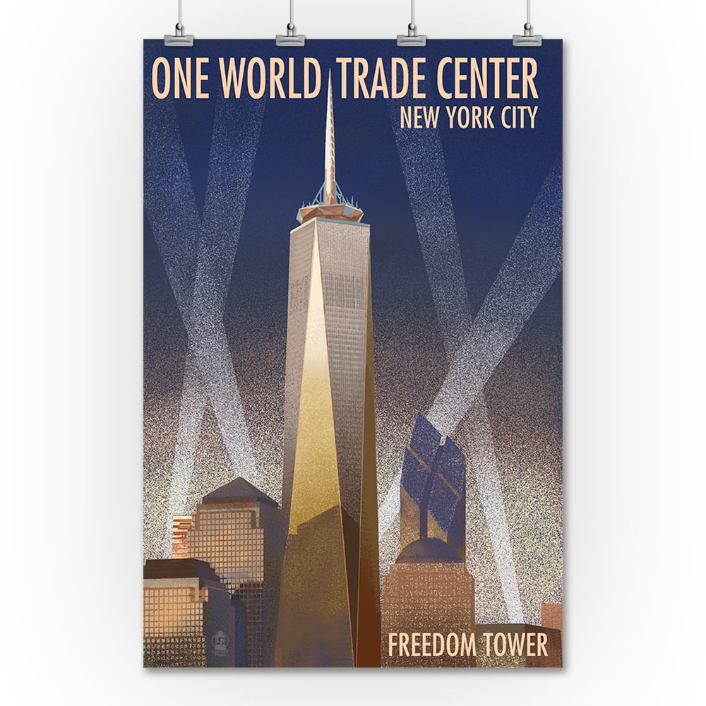 New York City, New York - One World Trade Center - Lantern Press Artwork  (24x36 Giclee Gallery Print, Wall Decor Travel Poster)