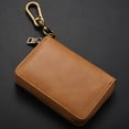 thumbnail image 2 of Leather Men&Women Key Wallet Unisex Rfid Blocking Business Key Case Fashion Card Holder Coin Purse Key Case Brown, 2 of 8
