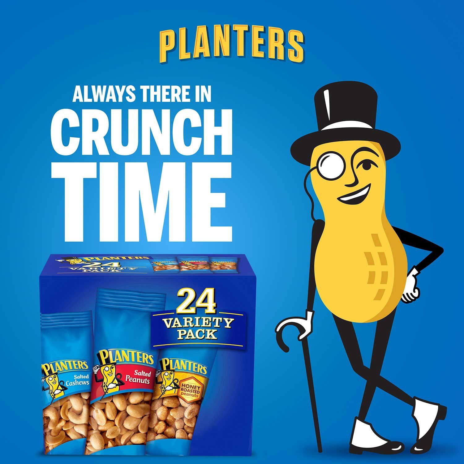 Planters Variety Pack Cashews & Peanuts, Roasted & Salted Nut Mix, 24 pk. With White Bowl By OMA