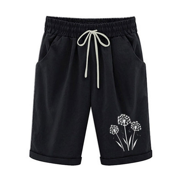 Top and Shorts Sets for Women, Womens Elastic Waist Printing Drawstring Shorts