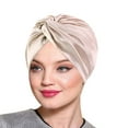 thumbnail image 1 of Women's Double Layer Satin-Like Sleep Cap, Twisted Design Headband for Beauty Sleep, Skincare Routine, Home Relaxation and Chemotherapy Comfort, Machine Washable Headwear, 1 of 4