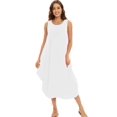 thumbnail image 2 of EFINNY Womens Sleeveless Causal Soild Kaftan Maxi Dress Long Shirt Dresses with Pockets, 2 of 7