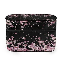 Jeiento Pink Cherry Blossoms RV Trailer Propane Tank Cover,Black Camper Propane Tank Cover Gas Cylinder Cover Fits 30LB Dual Propane Tanks,Trailer Travel Accessories Decor