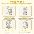 thumbnail image 3 of Taburete de Cocina 4 en 1, Torre de Aprendizaje Montessori con 2 Niveles de Ajuste de Altura, Cinturones De Seguridad Ajustable, Placa Giratoria de 240 °, Ruedas de 360 Grados, 80*51*42cm (Gris), 3 of 9