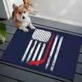 thumbnail image 3 of 2x3 Ft Entryway Area Rug, Navy Blue Hockey American Flag Kitchen Rug Runner Washable Floor Mat, Vintage Abstract US Flag Non Slip Indoor Door Mat Throw Carpet for Bathroom Living Room Bedroom, 3 of 8