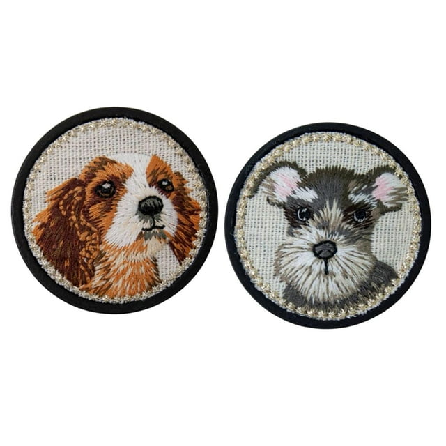 2x Porta-alfileres, Aguja, Cuidador, Accesorio de Costura, Herramienta de Costura Reutilizable, Needle Nanny 2 perros