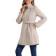 thumbnail image 4 of Abrigo clásico con cuello de pie INSPIRE CHIC para mujeres, abrigo de trinchera con cremallera y cinturón S Beige, 4 of 6