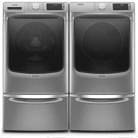 Maytag - 4.8 Cu. Ft. High Efficiency Stackable Front Load Washer with Steam and Fresh Hold - Metallic Slate