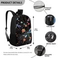 thumbnail image 4 of KUIFORTI Dragonfly Hippie Floral Print Girls Kids Schoolbag Set 3 Pcs, Kids 17 inch Daypack and Lunch Box Combo Set with Pencil Case for School, 4 of 7