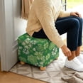 thumbnail image 5 of SCRAWLGOD St. Patrick's Day Shamrock Print Beige Green Square Ottoman Cover, Stretch Square Ottoman Covers Slipcover, Cover for Storage Stool, Footstool Protection for Living Room, 5 of 7