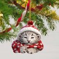 thumbnail image 1 of DFC Cute Snow Leopard Baby Christmas Tree Charm Snow Leopard Baby Car Decoration 2d Flat Acrylic Christmas Tree Pendant, 1 of 8