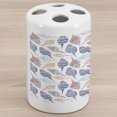 thumbnail image 1 of Ocean Ceramic Toothbrush Holder, Marine Life Themed Abstract Seashells Scallops with Bohemic Prints, Decorative Versatile Countertop for Bathroom, 4.5" X 2.7", Navy Blue Marigold, by Ambesonne, 1 of 4