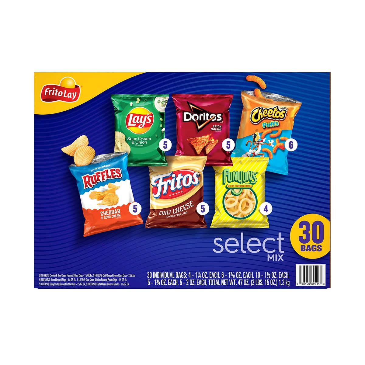 Frito Lay Snacks Select Mix Variety 47 Oz 30 Count