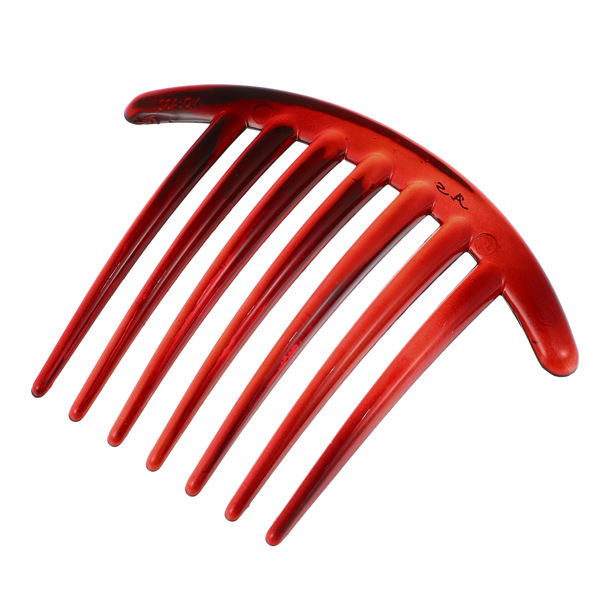 Unique Bargains 2 Pcs French Twist 7 Teeth Comb Teeth Hair Combs Clip Comb 4.1" Resin Red