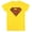 Yellow, variant on Superman Action Shield Women's T Shirt, Yellow, Small