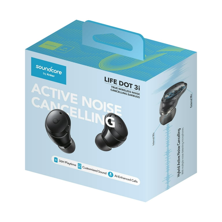 soundcore by Anker- Life Dot 3i Earbuds True Wireless ANC Headphones,  9/36-Hour Playtime, IPX5, Black