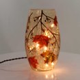 thumbnail image 2 of Stony Creek LEAVES LIGHTED GLASS VASE Glass Autumn Fall Gfl7205, 2 of 2