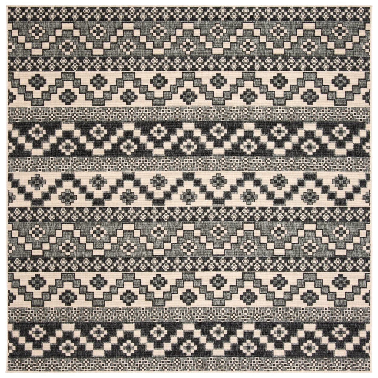 SAFAVIEH Veranda Luwig Southwestern Indoor/Outdoor Runner Rug, 2'3" x 8', Grey/Beige