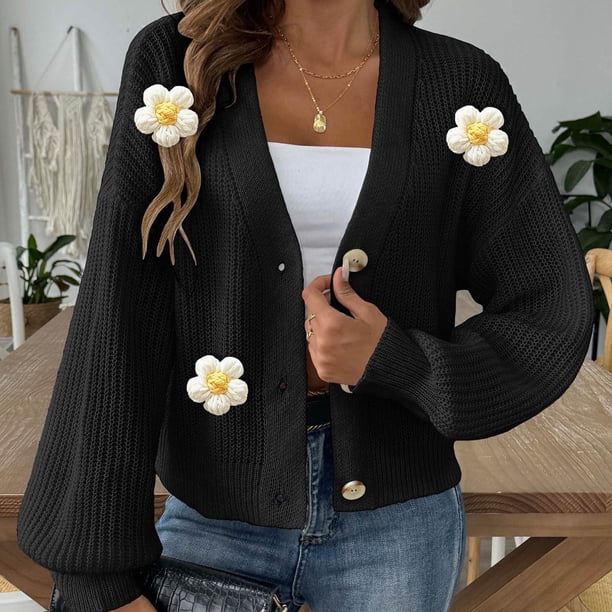 Cárdigan de invierno para mujer, suelto, liso, de manga larga, abrigo acrílico