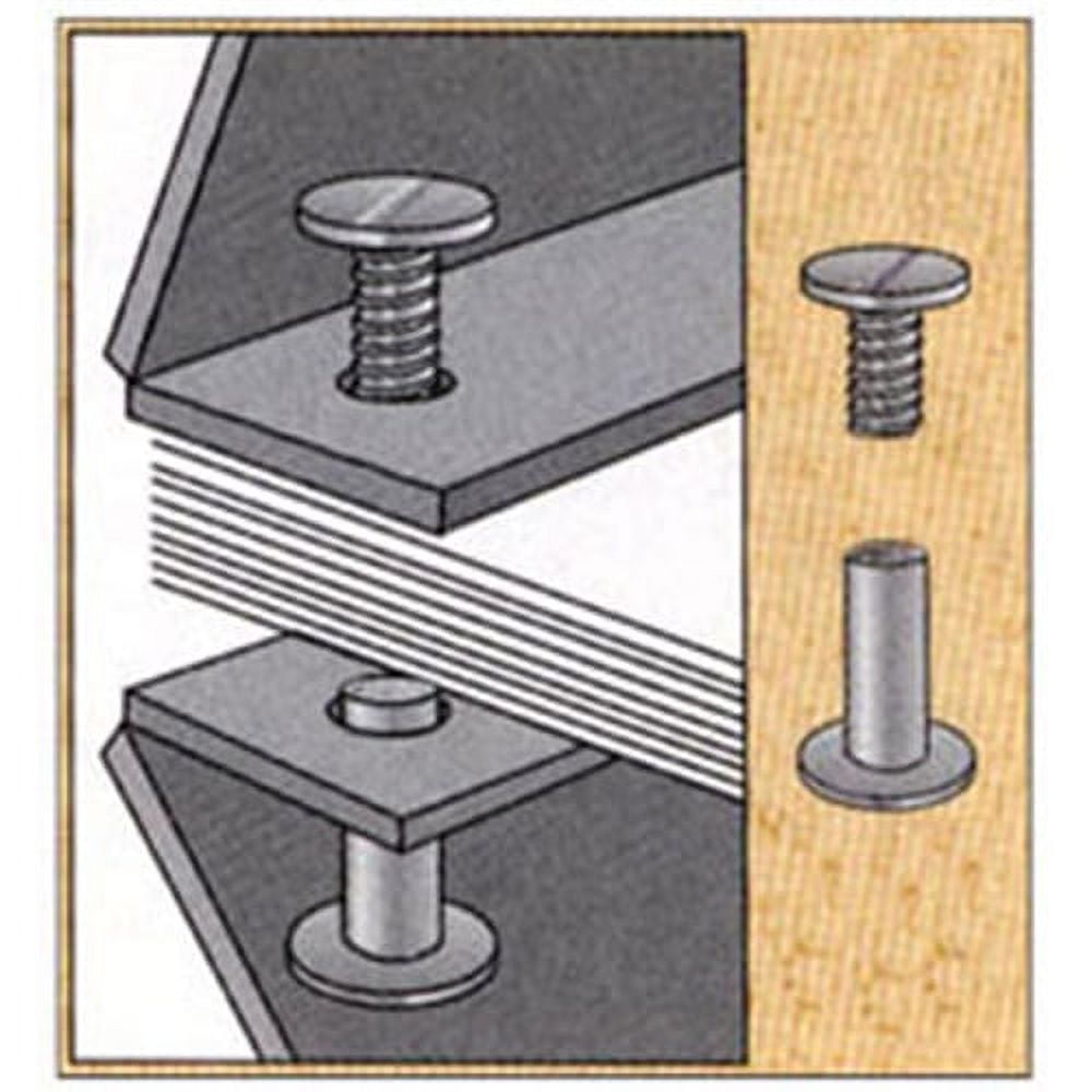 TRUBIND Chicago Screw and Post Sets - 5/8 inch Post Length - 3/16 inch Post Diameter - Black Aluminum Hardware Fasteners - 100 Screws with 100 Posts for Binding, Albums, Scrapbooks - (100 Sets/Bx)