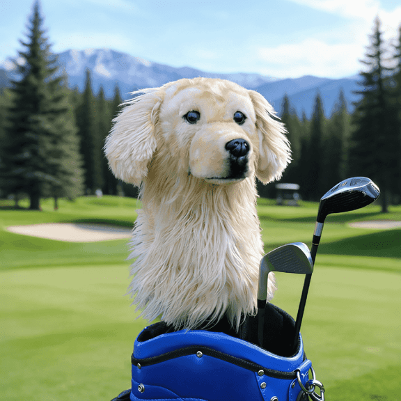 Golden Retriever Golf Club Headcover, Dog Golf Driver & Woods Club Cover, Golden Dog Golf Head Cover