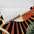 thumbnail image 4 of Ambesonne Monstera Fleece Throw Blanket Mid Century Abstract Sun 60"x80" Beige Burnt Orange Black, 4 of 5