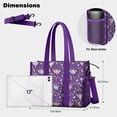 thumbnail image 5 of Teacher Tote Bag,Purple Fairy Unicorn Pattern Teacher Utility Tote Bag,Large Work Tote Bags for Women with Multiple Pockets,Top Zipper Closure,13.8x10.6x6.7 Inch, 5 of 5