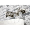 thumbnail image 3 of Kingston Brass KS6126BX Metropolitan Double-Handle Wall Mount Bathroom Faucet, Polished Nickel, 3 of 8