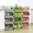 thumbnail image 3 of Multi Colored Stackable Storage Bins 4 Colors, Plastic Storage Baskets for Kitchen Storage, Toy Storage, Space Saving Organization Container, 3 of 5