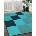 thumbnail image 3 of Ahgly Company Machine Washable Indoor Square Transitional Teal Green Area Rugs, 3' Square, 3 of 7