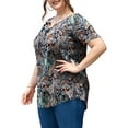 thumbnail image 3 of a.Jesdani Women's Plus Size Tunic Tops Short Sleeve V Neck Casual Blouses M-4X, 3 of 10