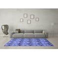 thumbnail image 3 of Ahgly Company Machine Washable Indoor Square Abstract Blue Modern Area Rugs, 6' Square, 3 of 4
