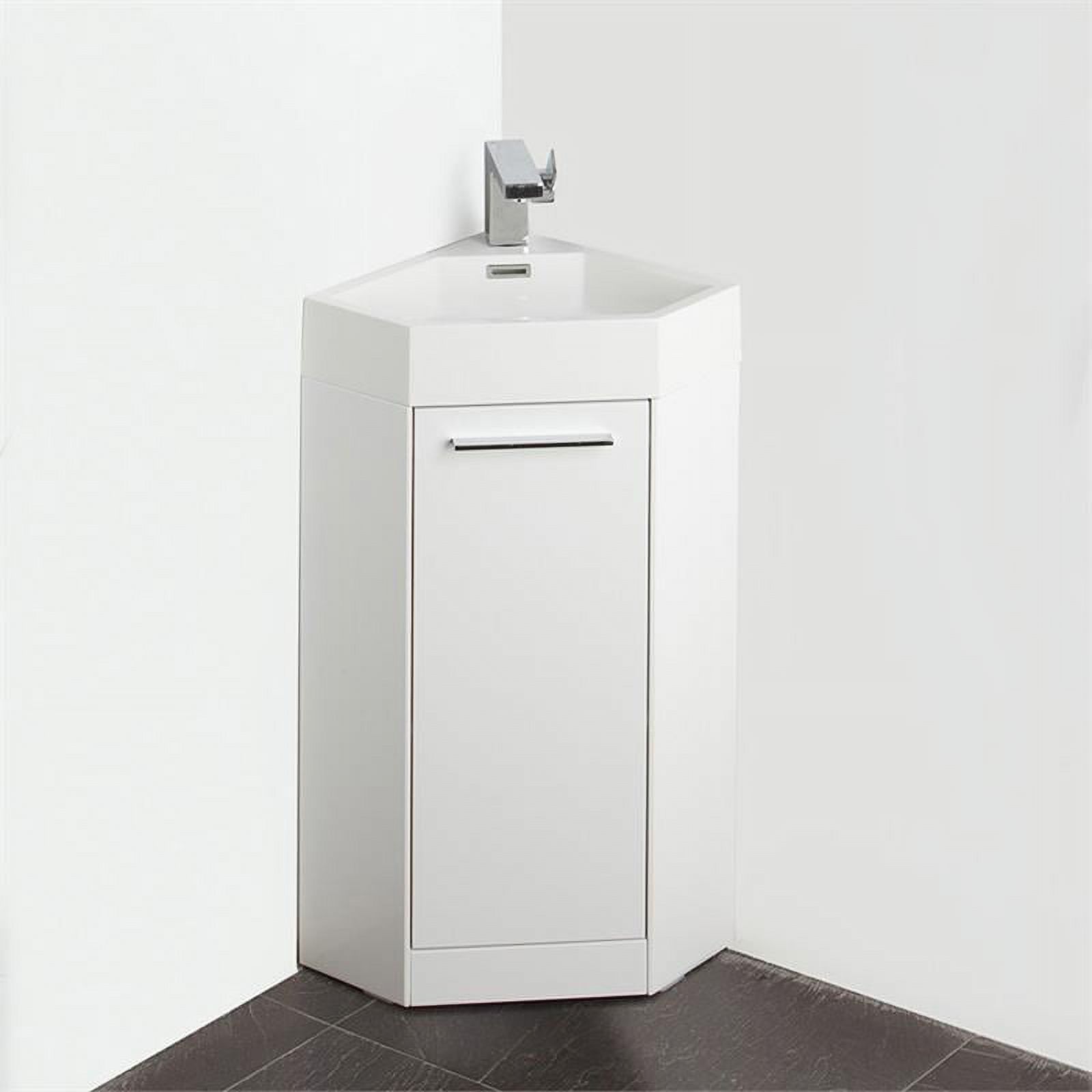 Fresca Coda 14" White Modern Corner Bathroom Vanity - image 8 of 10