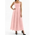 thumbnail image 3 of PRETTYGARDEN Womens Sleeveless Maxi Summer Dresses Hollow Out Eyelet Square Neck Ruffle Flowy Beach Vacation Sundress, 3 of 10