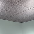 thumbnail image 2 of FASÄDE Flat Decorative Vinyl 2ft x 2ft Lay in Ceiling Panel in Crosshatch Silver (5 Pack), 2 of 5