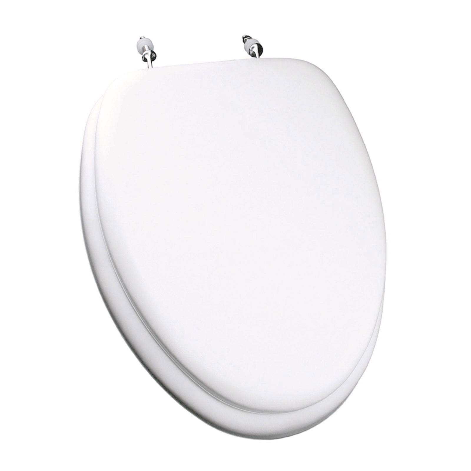 Toilet Seat Elongated White Closed Front Soft Cushioned Seat Bathroom Decor 