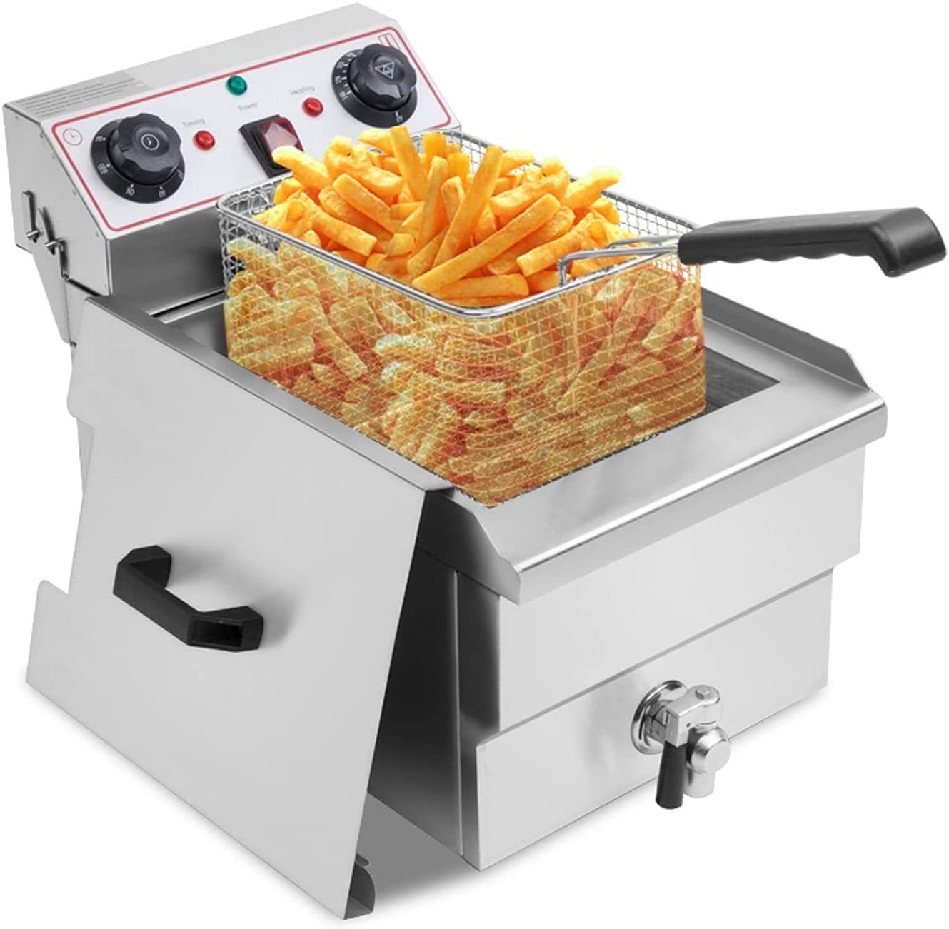 Brand New US 3400W Electric Countertop Deep Fryer 2 Tank Commercial  Restaurant Steel 16L - Walmart.com