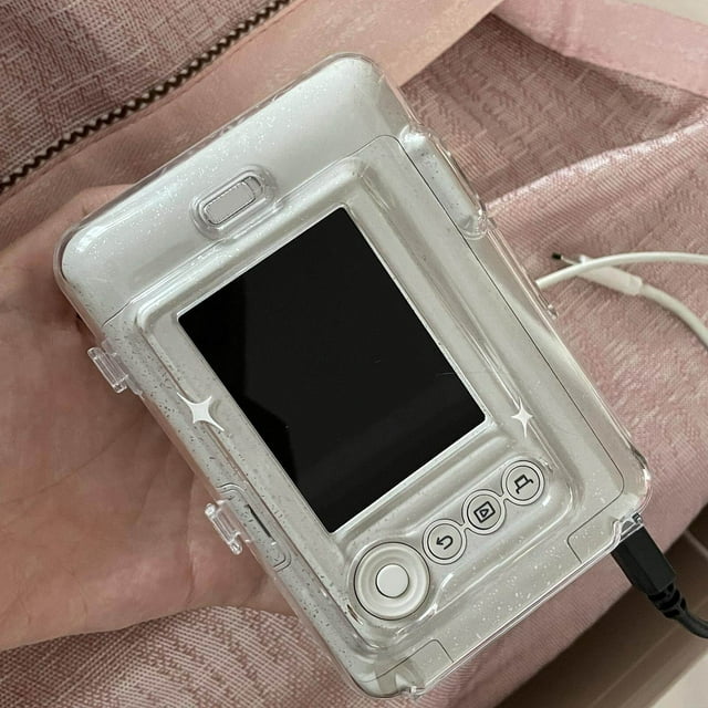 Langgg Portable Protective Case Scratch Proof Crystal Shell Scratchproof Case Bag Instant Mini90 Case detachable accessory for Fuji Hollow Button