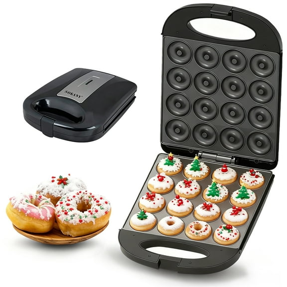 View of 3-in-1 Belgian Waffle Maker with Removable Plates, Non-Stick Donut ...