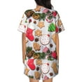 thumbnail image 3 of Bixox Women's Christmas Gingerbread Cookies Printed Pajama Set 2 Piece Lounge Set Top and Shorts Soft Pajamas, Shorts with Pockets, 3 of 7