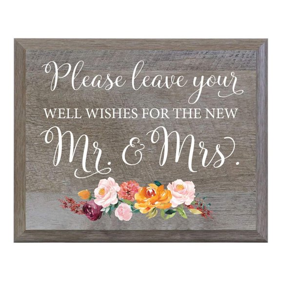"Please Leave Your Well Wishes" Wedding Sign for Ceremony & Reception