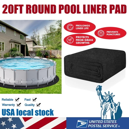 20 Ft Round Above-Ground Pool Liner Pad Prevent Punctures & Extend Liner Life