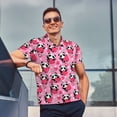 thumbnail image 4 of Honeii Panda Heart Valentine print Polo Shirt, a classic short-sleeved, button-down golf shirt designed for menSmall, 4 of 6