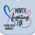 thumbnail image 4 of Inktastic Thyroid Cancer Awareness Pink, Blue, Teal Heart Ribbon Boys or Girls Baby Bib, 4 of 4