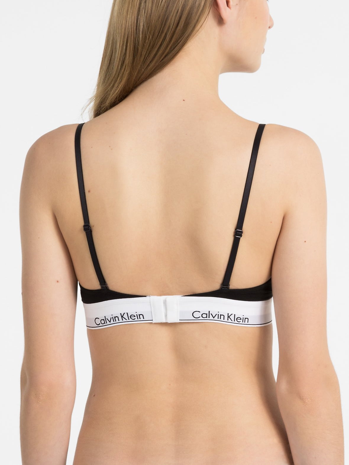 Calvin Klein Modern Cotton Unlined Triangle Bra, Black, Medium